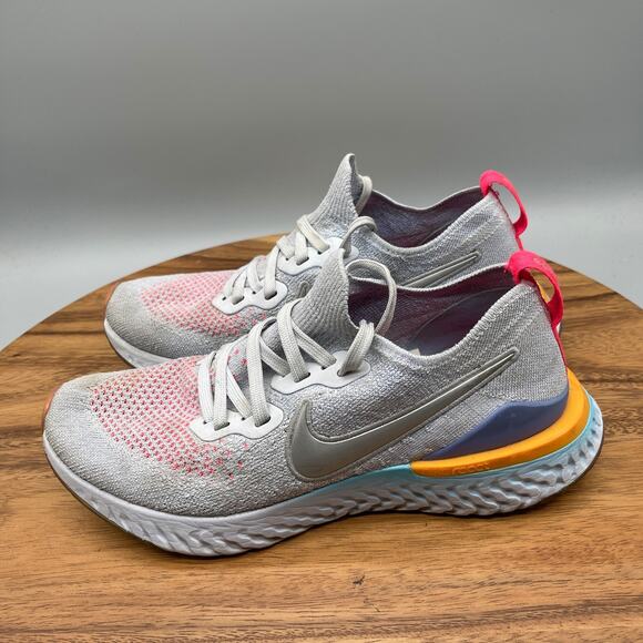 Nike Epic React Flyknit 2 Shoes Youth Boys 6.5Y Gray Running Comfort Walking Gym - Picture 3 of 8